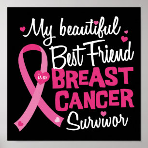 Poster Sobrevivente bonito do cancro da mama do melhor