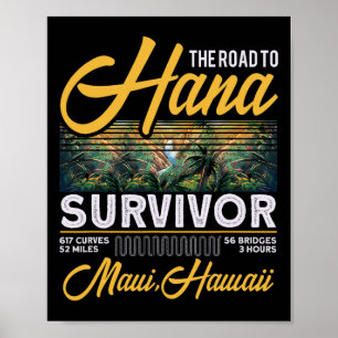 Poster Sobrevivente da Estrada para Hana Palma Curva Maui