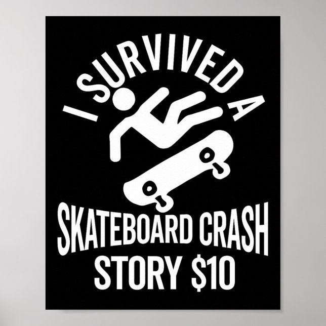 Poster Sobrevivente de Acidente de Skate Get Well Skateb (Frente)