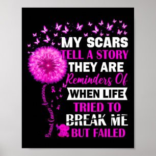 Poster Sobrevivente do Câncer da Mama Minha cicatriz Cont