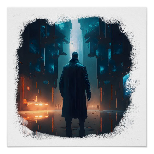 Pôster Sobrevivente solitário em uma cidade apocalíptica  (Frente)