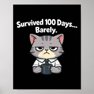 Poster Sobreviveu 100 Dias Por Pouco Professor Aluno 100º