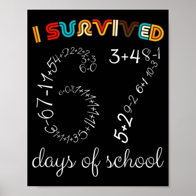 Poster Sobrevivi 67 Dias de Aula Meme de Matemática Vinta (Frente)