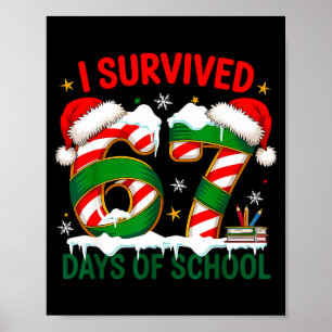 Poster Sobrevivi 67 Dias de Escola Meme de Natal 100º Dia