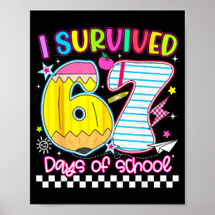 Poster Sobrevivi 67 Dias De Escola Meme Engraçado Menino