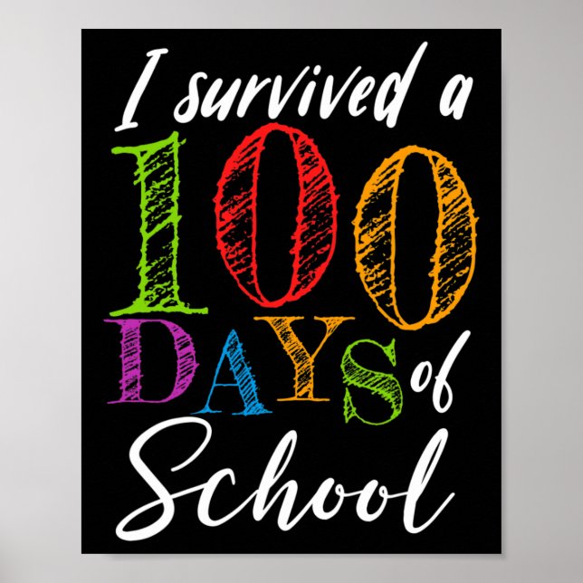 Poster Sobrevivi A 100 Dias De Escola Para Professores E  (Frente)