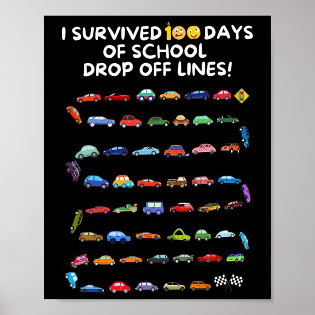 Poster Sobrevivi A 100 Dias De Linhas De Largura Escolar  (Frente)
