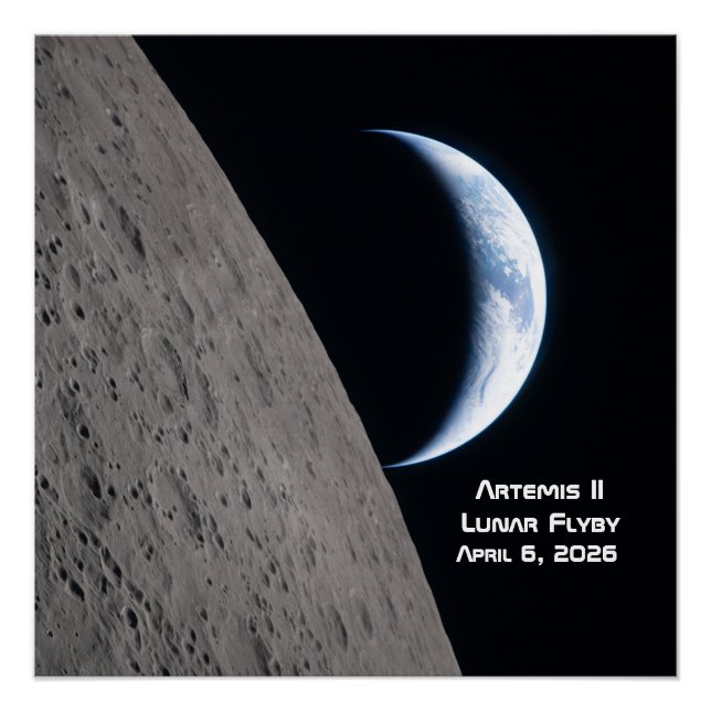 Pôster Sobrevoo Lunar Artemis II (Frente)
