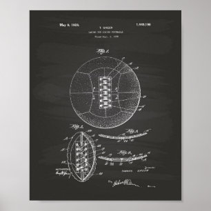 Pôster Soccer Ball 1928 Patent Art - Chalkboard