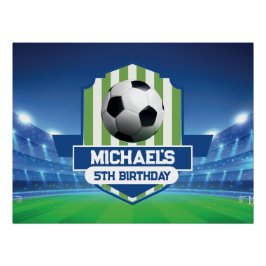 Pôster Soccer Birthday banner backdrop 