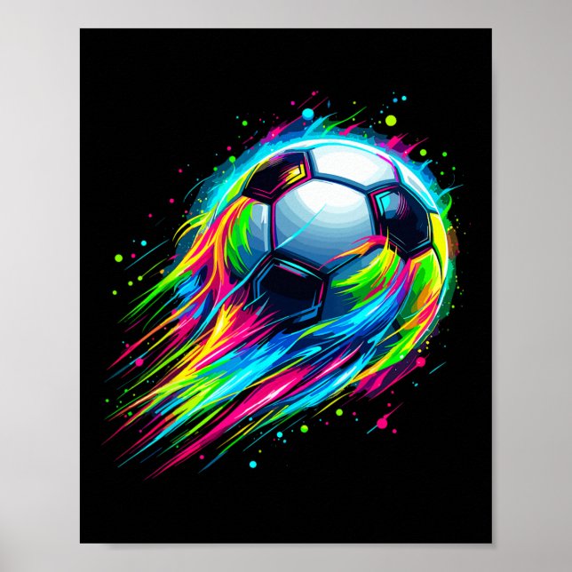 Poster Soccer Colorful Tie Dye Soccer Ball  (Frente)