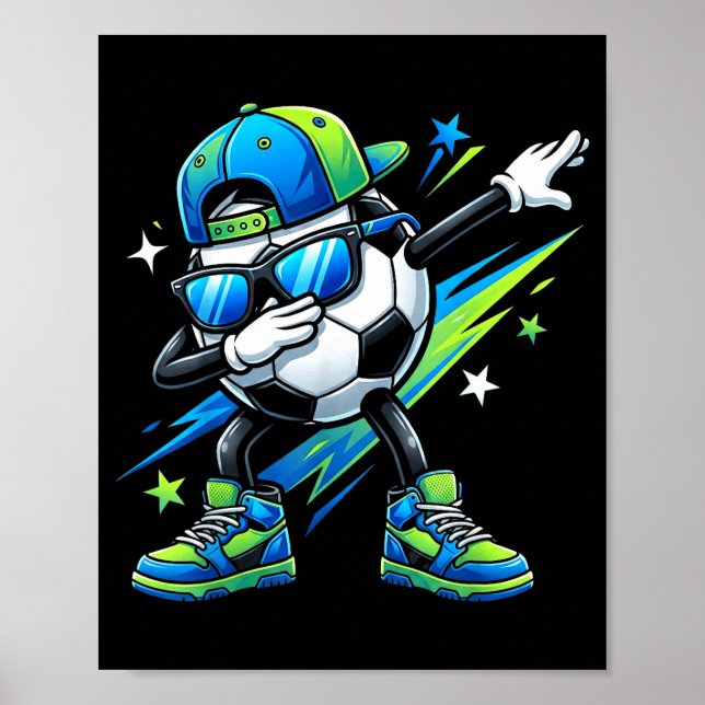 Poster Soccer Dabbing Srts Cool Boys Girls Game Day Srt  (Frente)
