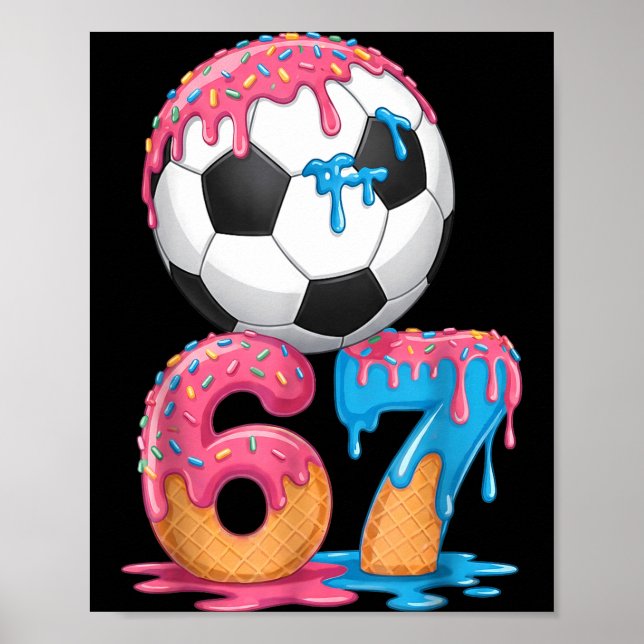 Poster Soccer Drip Number 67 Boys Soccer Player 67  (Frente)