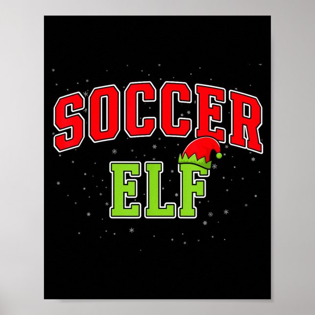 Poster Soccer Elf Christmas Family Matching Group Xmas  (Frente)