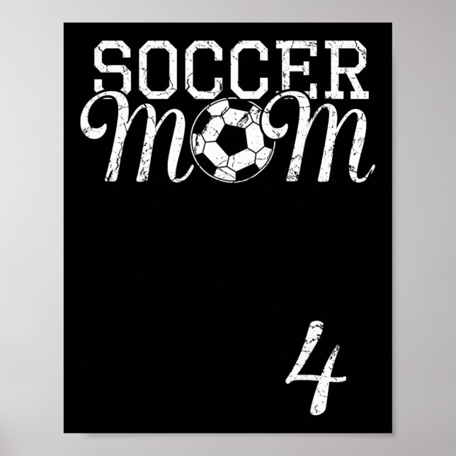 Poster Soccer Mom Jersey Number 4 Favorite Player #4 Team (Frente)