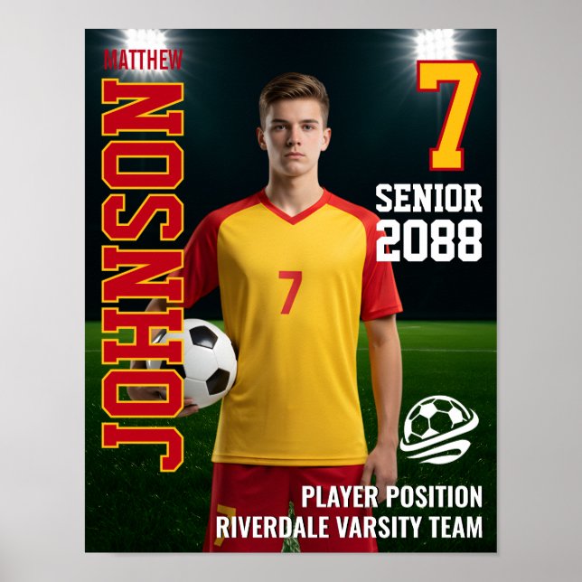 Poster Soccer Team Custom Senior Night Photo Sports (Frente)