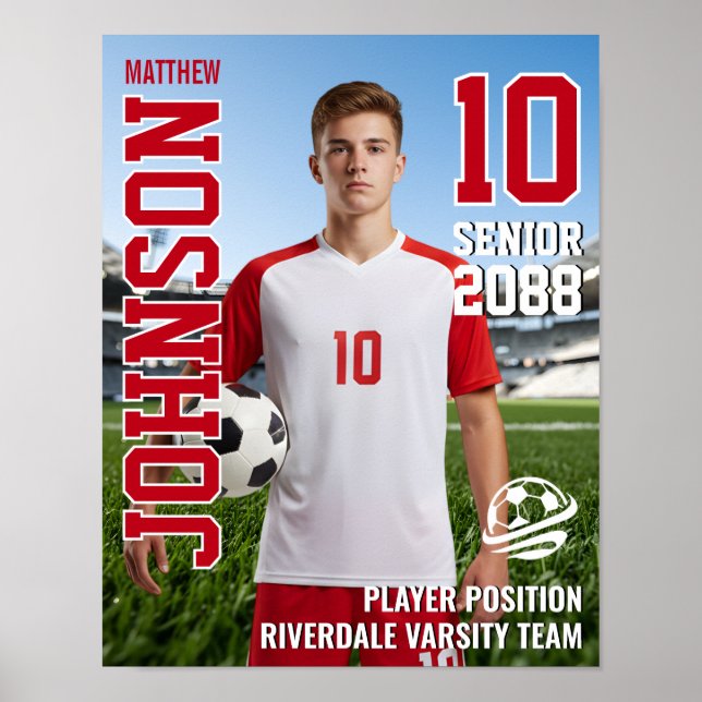 Poster Soccer Team Senior Night Photo Custom Sports (Frente)