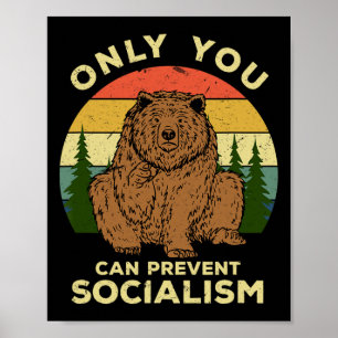 Poster Socialismo - Rússia Ama Urso Russo Ussr Acampament
