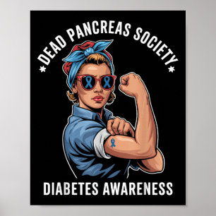 Poster Sociedade Pancreias morto Camisa Diabetes Awarene