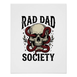 Pôster Sociedade Rad Dad Design de Camisa com Caveira e C