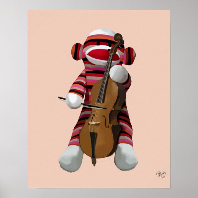 Poster Sock Monkey e Cello (Frente)