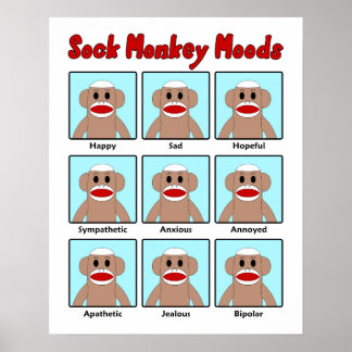 Poster Sock Monkey Moods