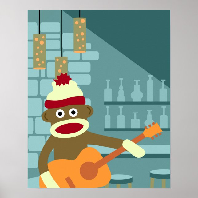 Poster Sock Monkey - Violão Acústico (Frente)