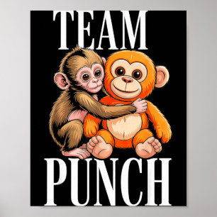 Poster Soco da equipe - macaco bebê fofo Soco da equipe -