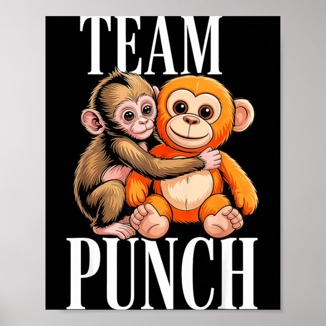 Poster Soco da equipe - macaco bebê fofo Soco da equipe - (Frente)