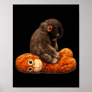 Poster Soco de macaco bebê