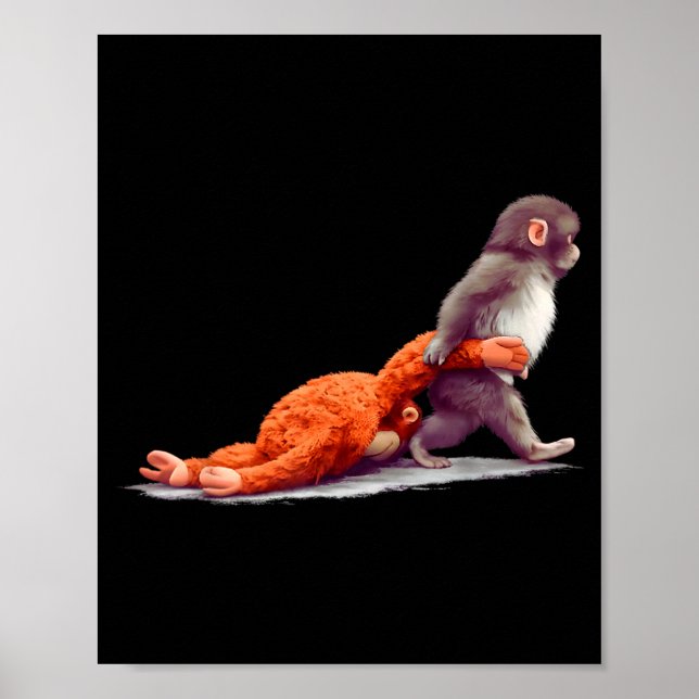 Poster Soco de macaco bebê gráfico pequeno soco grande am (Frente)