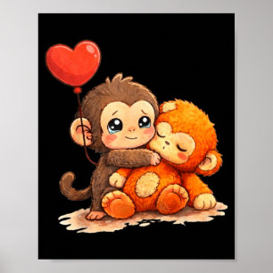 Poster Soco de macaco bebê lindo bebê animal engraçado gr