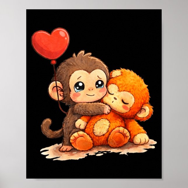Poster Soco de macaco bebê lindo bebê animal engraçado gr (Frente)