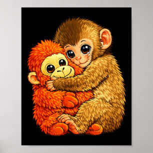 Poster Soco de macaco bebê - meme de brinquedo de pelúcia