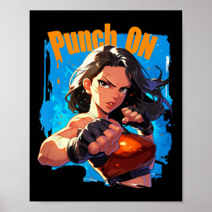 Poster Soco Em Mulheres Fortes Lutadoras de Kickboxing