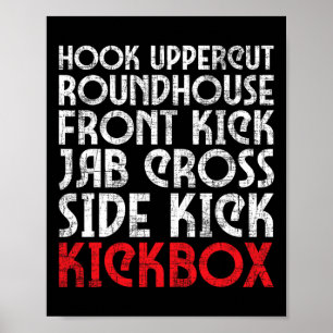 Poster Socos de Kickboxing - Treinador de Artes Marciais 