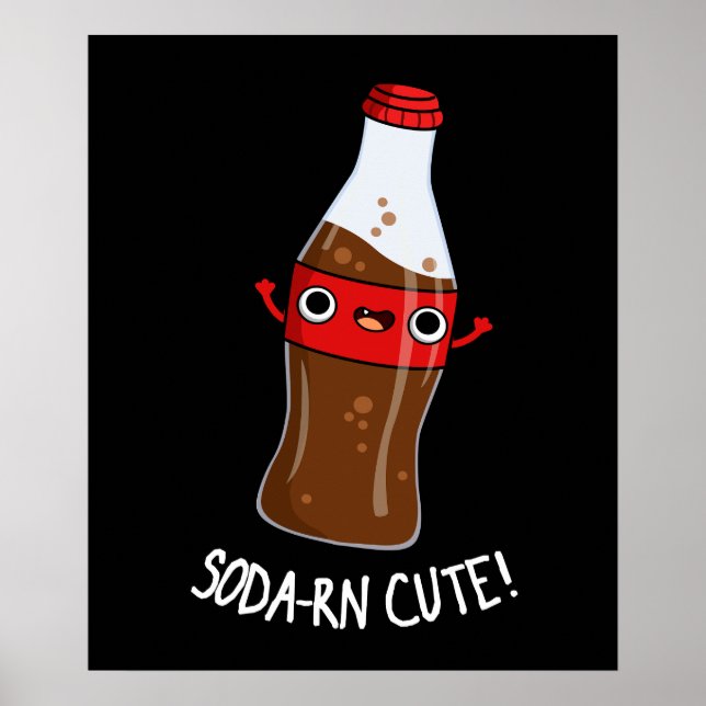 Poster Soda-rn Cute Engraçado Soda Pun Dark BG (Frente)