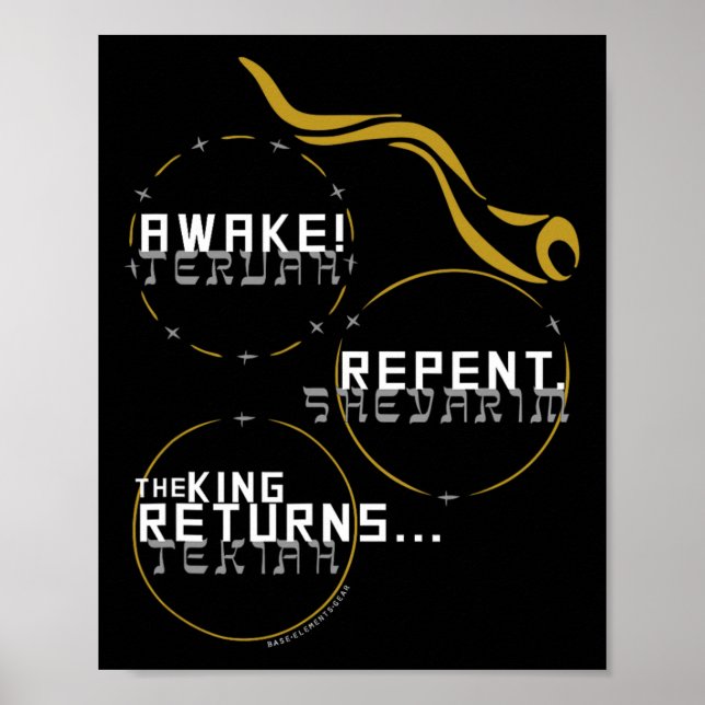 Poster Soem os Banquetes de Queda do Xarão Yom Teruah Dia (Frente)