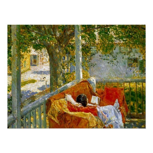 Pôster Sofá no Porch, Cos Cob de Frederick Hassam (Frente)
