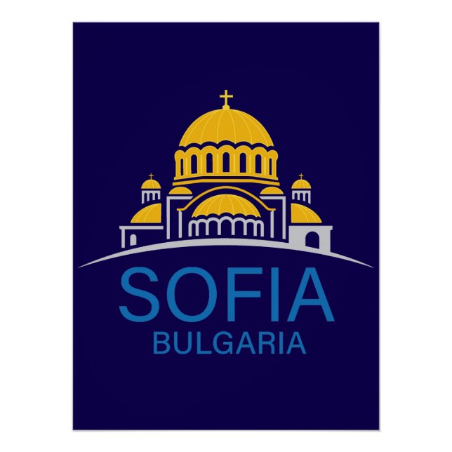 Pôster Sofia Bulgária União Europeia (Frente)