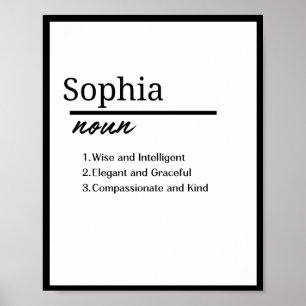 Poster Sofia, Definição de Nome Personalizado de Menina