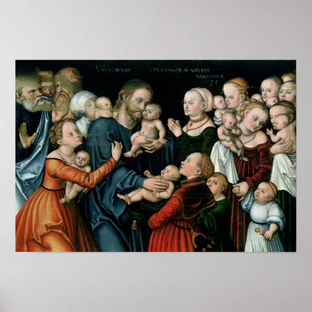 Pôster Sofram as crianças pequenas para vir até mim, 1538 (Frente)
