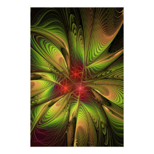 Pôster Soft and tenderness fractal fantasy flowers