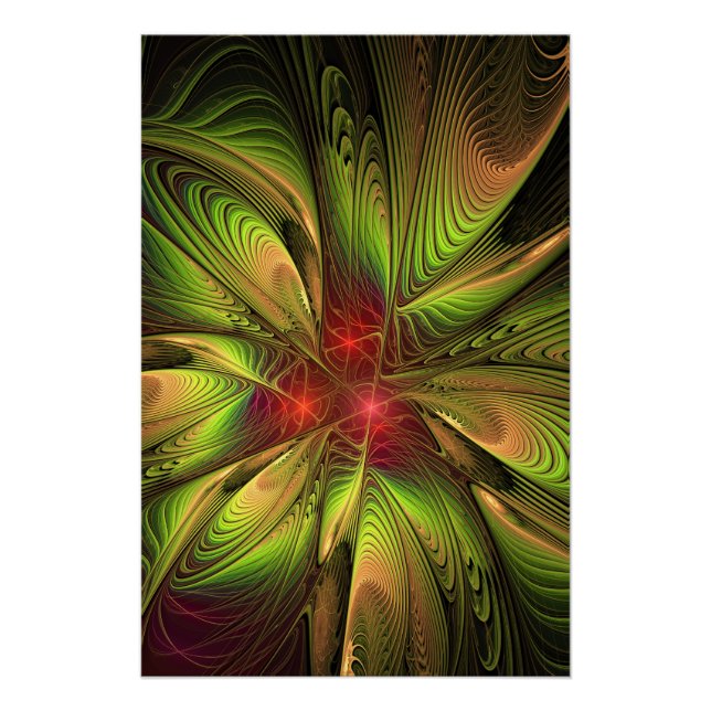 Pôster Soft and tenderness fractal fantasy flowers (Frente)