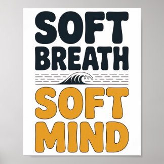 Poster Soft Breath Soft Mind Dandelion Yoga Inspiration A