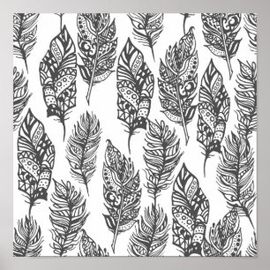 Pôster Soft Feathers Doodle 2