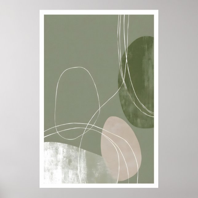 Poster Soft Geometry Print Abstract Line Art (Modern (Frente)