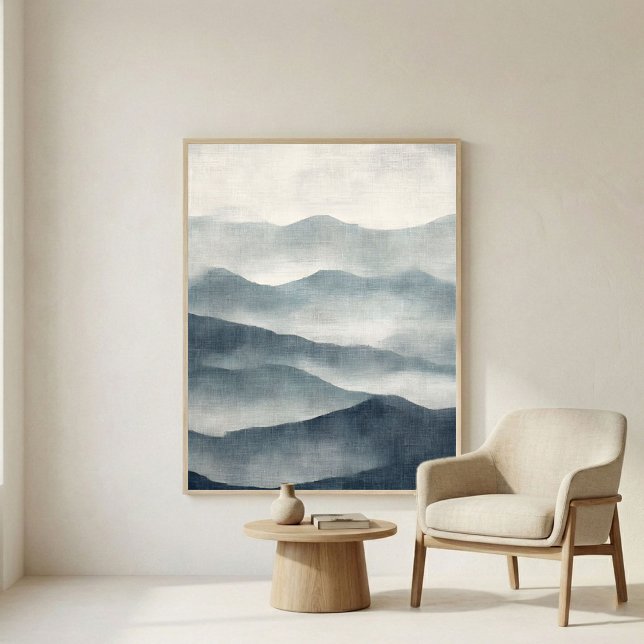 Poster Soft Indigo Abstract Terrain Wall Art (Criador carregado)