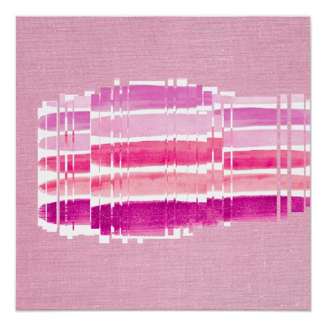 Pôster Soft Pink Geometric Brush Poster (Frente)