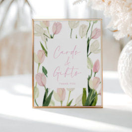 Poster Soft Pink Tulip Bridal Shower Cards and Gifts